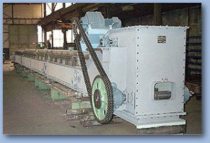 Hot chain conveyor (cooled), material up to 850 °C